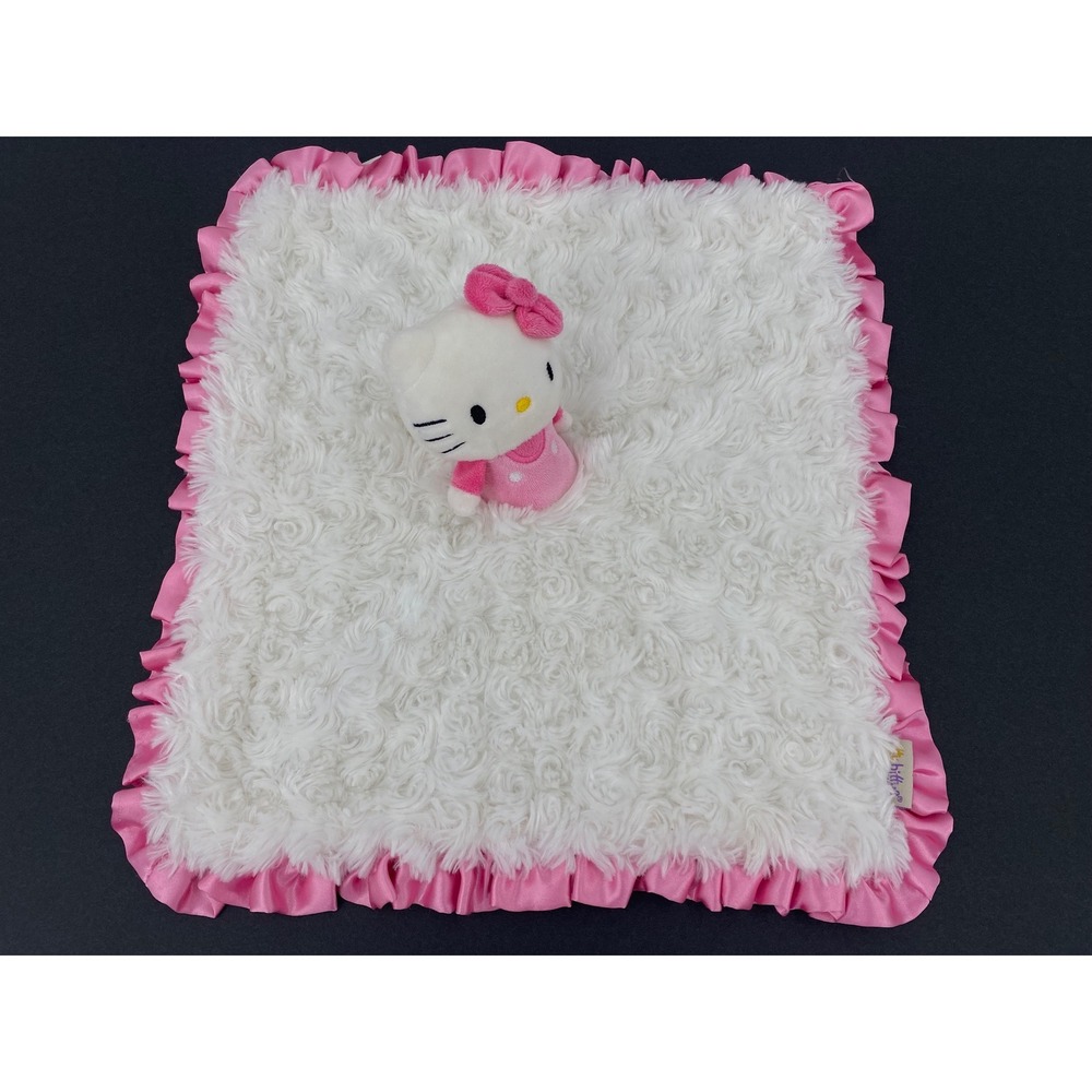 Hallmark itty bittys Hello Kitty Baby Lovey Security Blanket Pink White KDD1142 - Picture 2 of 11